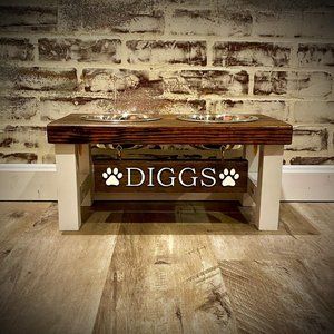 XL Dog Bowl Stand, Personalized Dog Bowl Stand, Dog Bowl, Farmhouse Dog Bowls